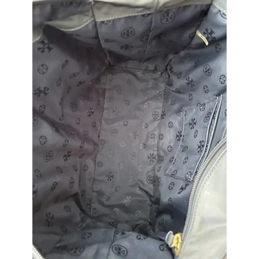 Tory Burch Ella Packable Tote Large Navy Eden (Floral Scarf) Print Nylon - Picture 6 of 6